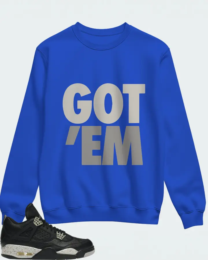 Jordan 4 Retro Sneaker Matching Royal Blue Sweatshirt - Got Em