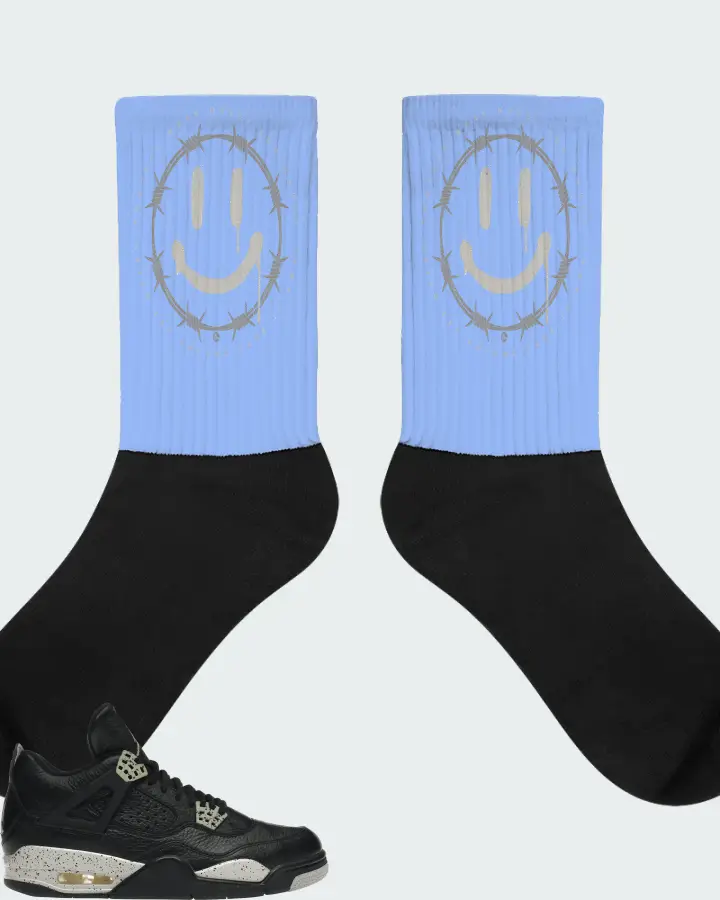 Jordan 4 Retro Sneaker Matching Carolina Blue Socks (PROTECT) - View 1