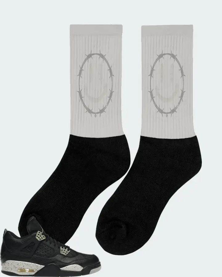 Jordan 4 Retro Sneaker Matching Grey Socks (PROTECT) - View 3