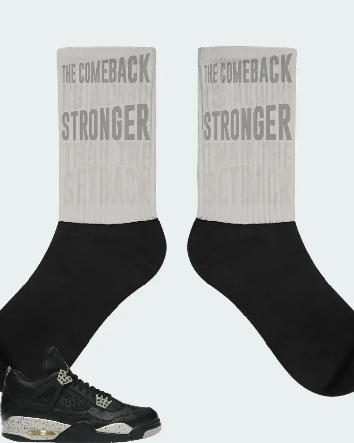 Jordan 4 Retro Sneaker Matching Grey Socks - The Comeback