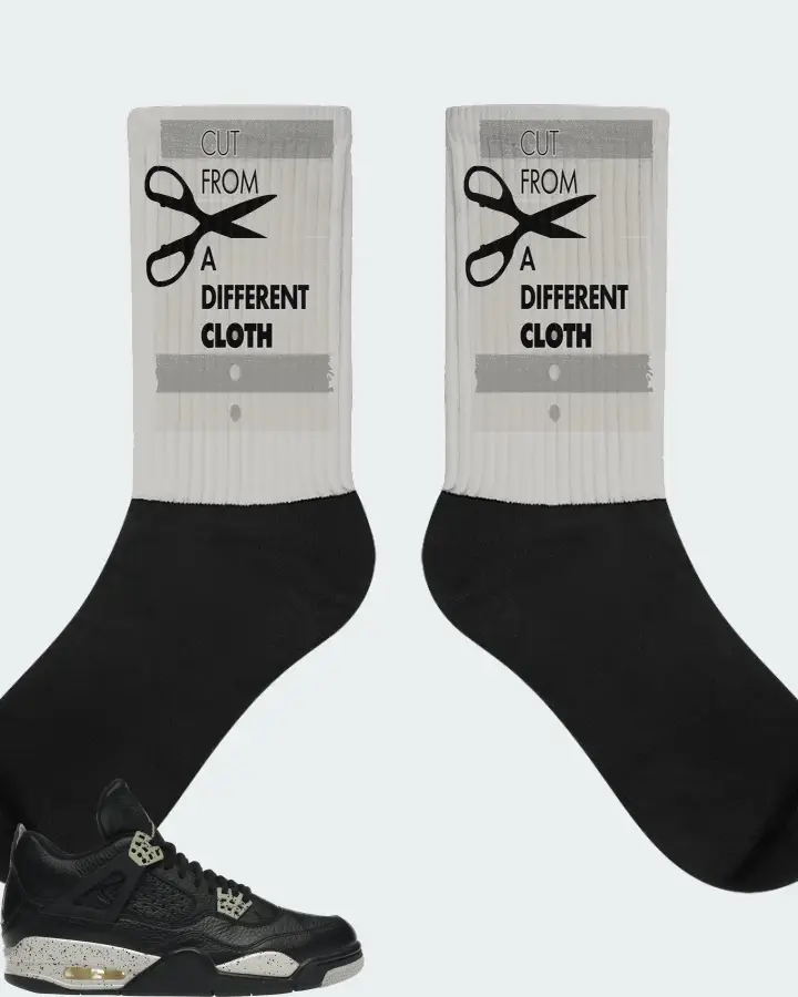 Jordan 4 Retro Sneaker Matching Grey Socks - Cut From a Different Cloth