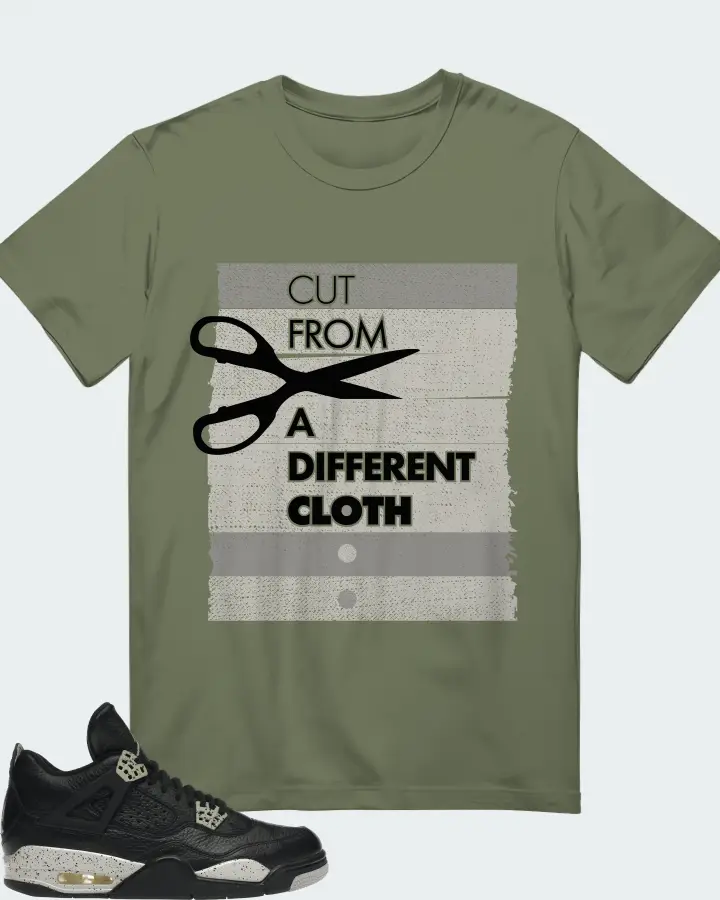 Jordan 4 Retro Sneaker Matching Olive T-Shirt - Cut From a Different Cloth