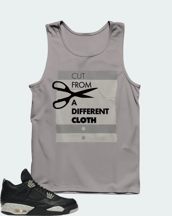 Jordan 4 Retro Sneaker Matching Grey Tank Top - Cut From a Different Cloth