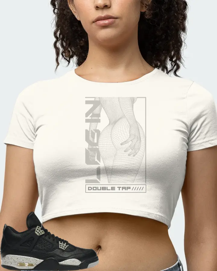 Jordan 4 Retro Sneaker Matching Ecru White Crop Top (LOGIN) - View 4