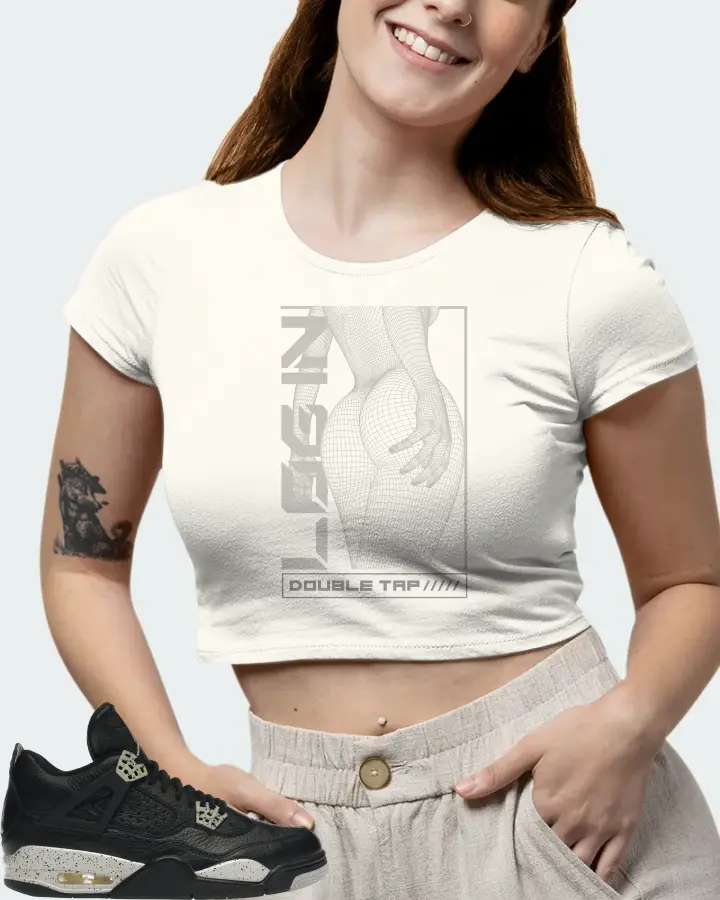 Jordan 4 Retro Sneaker Matching Ecru White Crop Top (LOGIN) - View 7