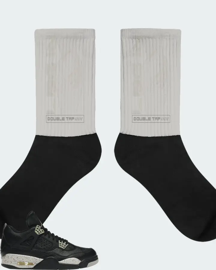 Jordan 4 Retro Sneaker Matching Grey Socks (LOGIN) - View 1