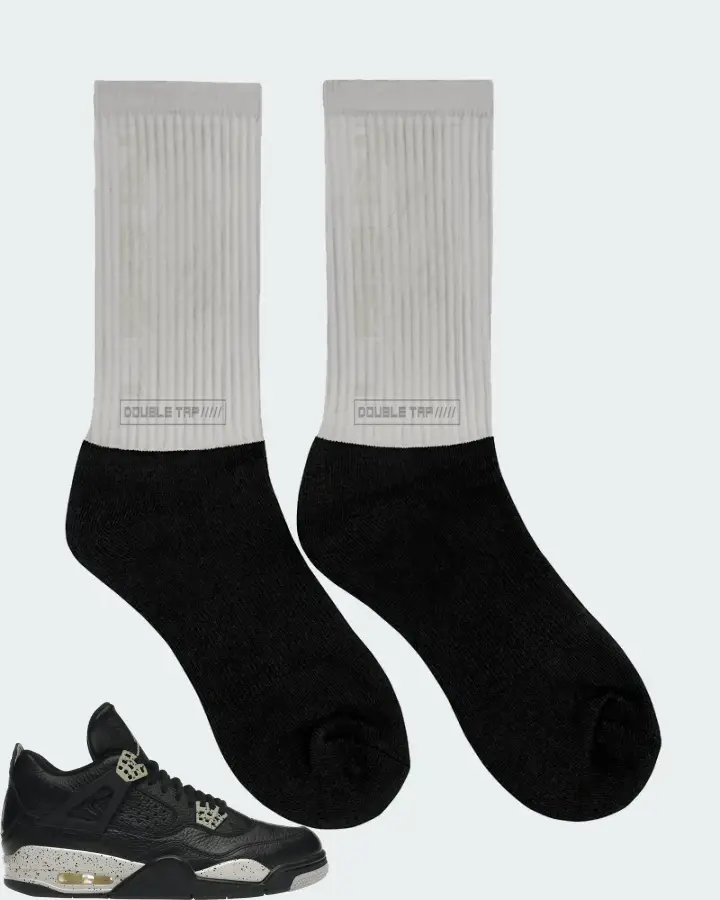 Jordan 4 Retro Sneaker Matching Grey Socks (LOGIN) - View 2