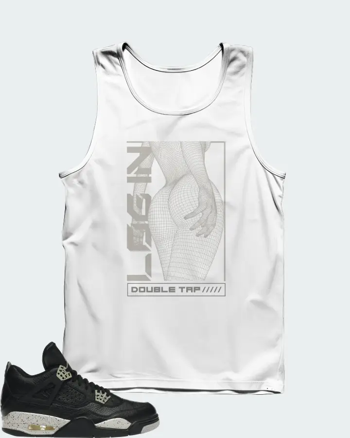 Jordan 4 Retro Sneaker Matching White Tank Top (LOGIN) - View 1