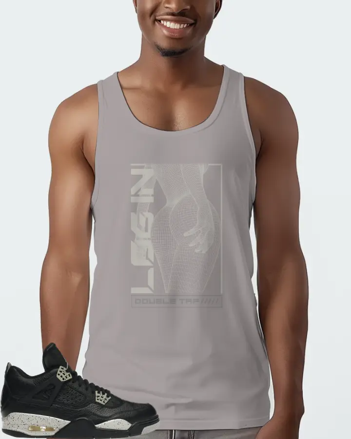 Jordan 4 Retro Sneaker Matching Grey Tank Top (LOGIN) - View 2