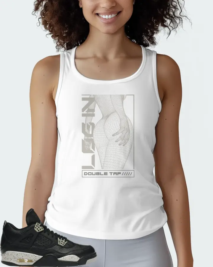 Jordan 4 Retro Sneaker Matching White Tank Top (LOGIN) - View 3