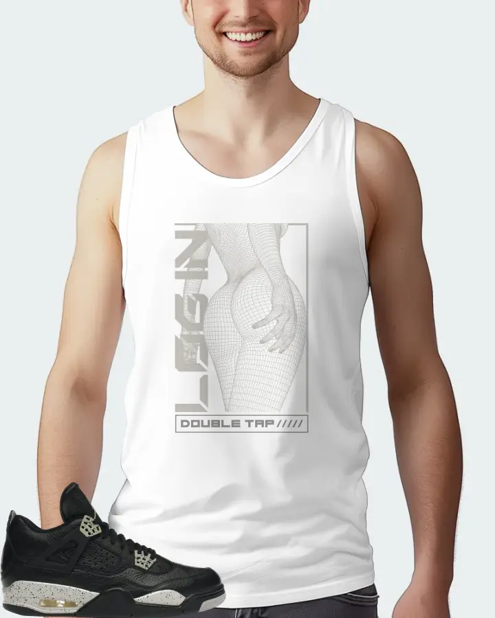 Jordan 4 Retro Sneaker Matching White Tank Top (LOGIN) - View 4