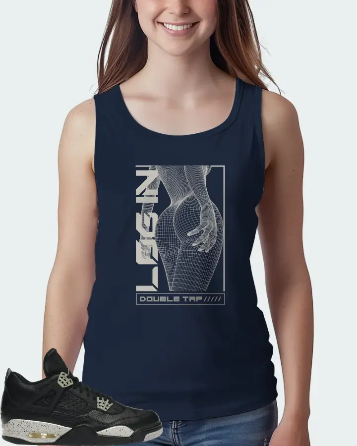 Jordan 4 Retro Sneaker Matching Navy Tank Top (LOGIN) - View 5