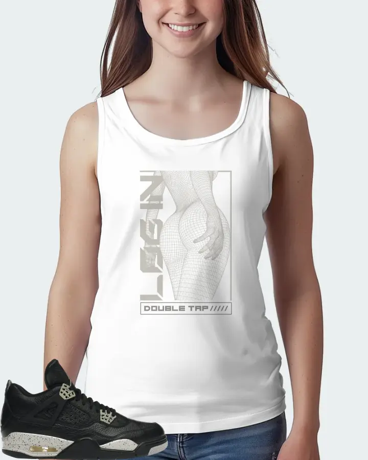 Jordan 4 Retro Sneaker Matching White Tank Top (LOGIN) - View 5