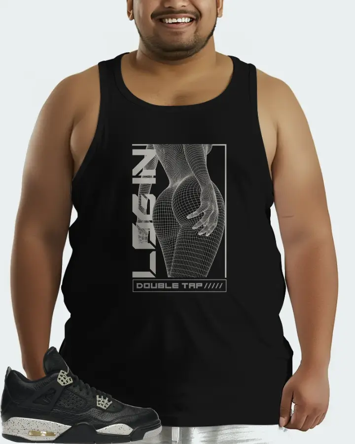 Jordan 4 Retro Sneaker Matching Black Tank Top (LOGIN) - View 6