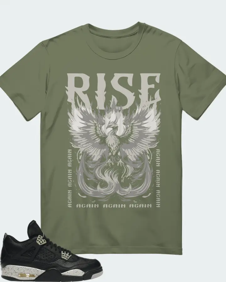 Jordan 4 Retro Sneaker Matching Olive T-Shirt - RISE