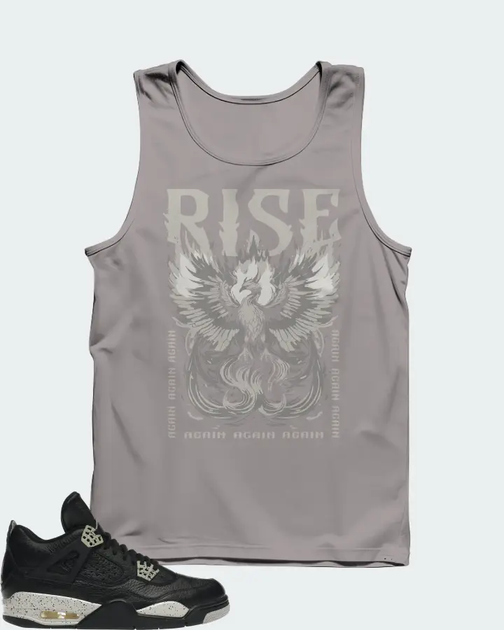 Jordan 4 Retro Sneaker Matching Grey Tank Top - RISE