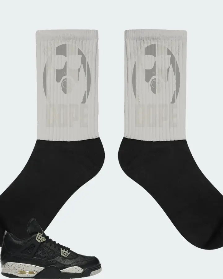 Jordan 4 Retro Sneaker Matching Grey Socks - UNAPOLOGETICALLY DOPE Man