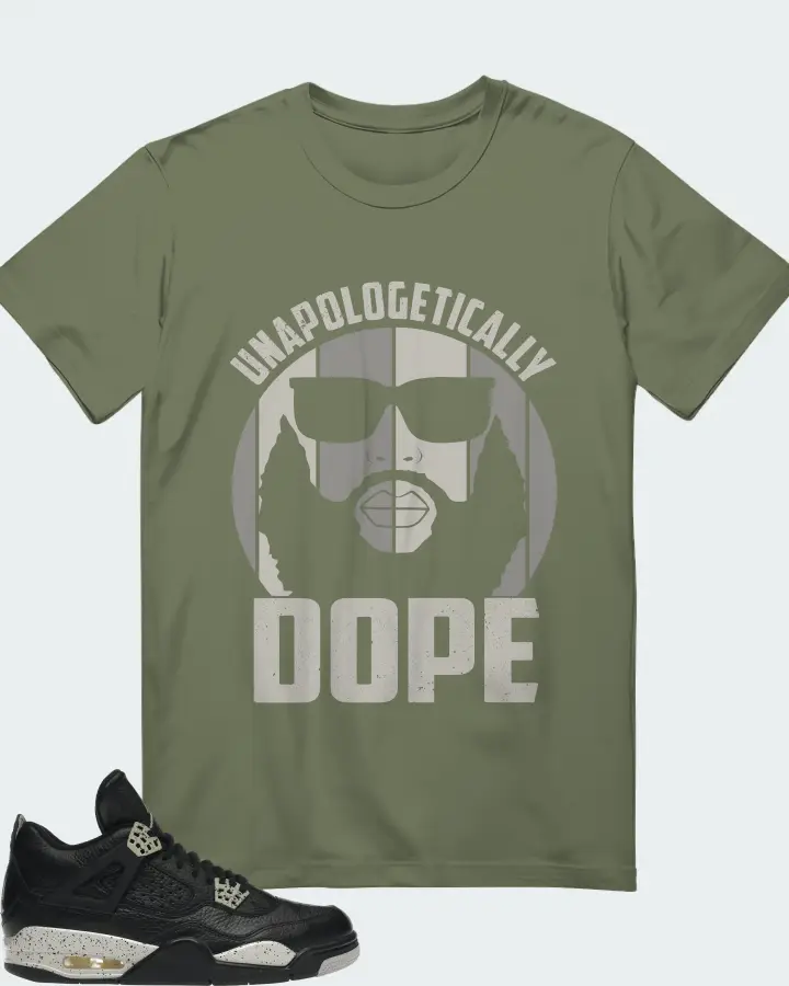 Jordan 4 Retro Sneaker Matching Olive T-Shirt - UNAPOLOGETICALLY DOPE Man