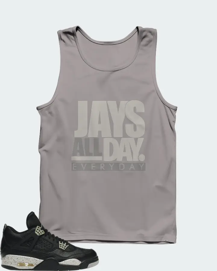 Jordan 4 Retro Sneaker Matching Grey Tank Top - Jays All Day