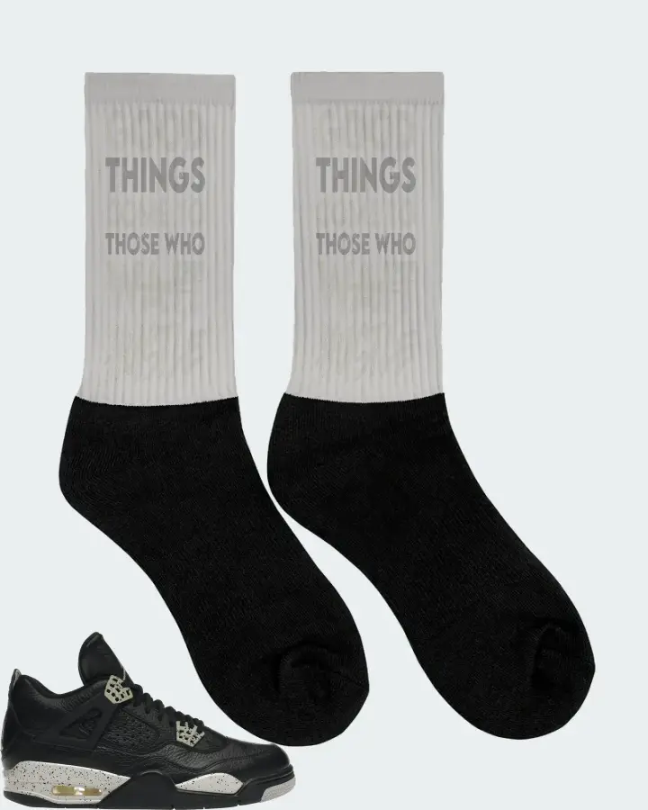 Jordan 4 Retro Sneaker Matching Grey Socks (Good Things Come) - View 2