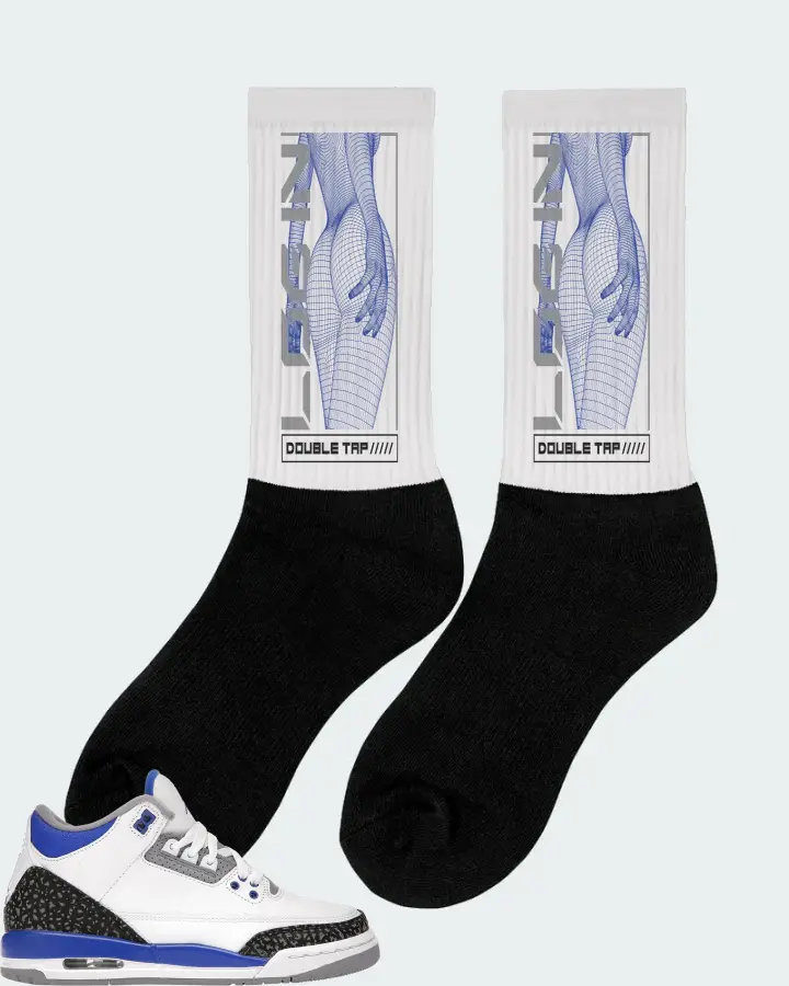 Jordan 3 Retro Sneaker Matching White Socks (LOGIN) - View 3