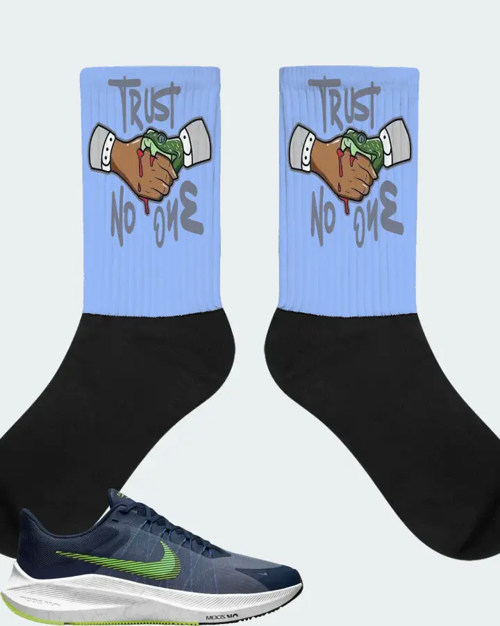 Nike Zoom Winflo 8 Sneaker Matching Carolina Blue Socks - Trust No One
