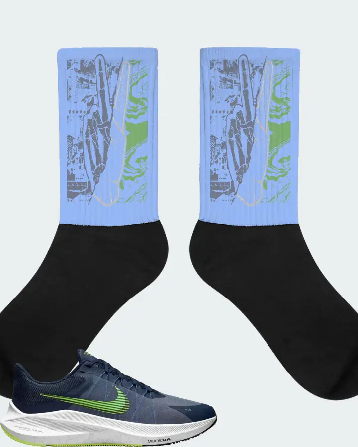 Nike Zoom Winflo 8 Sneaker Matching Carolina Blue Socks - Peace of mind