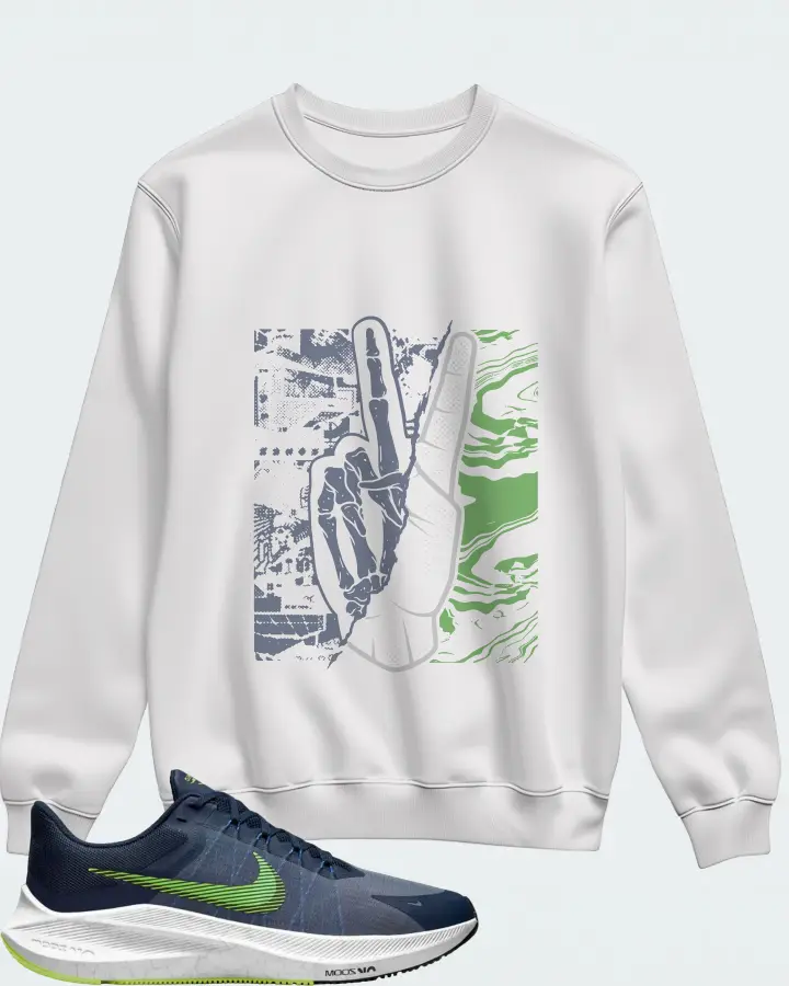 Nike Zoom Winflo 8 Sneaker Matching White Sweatshirt - Peace of mind