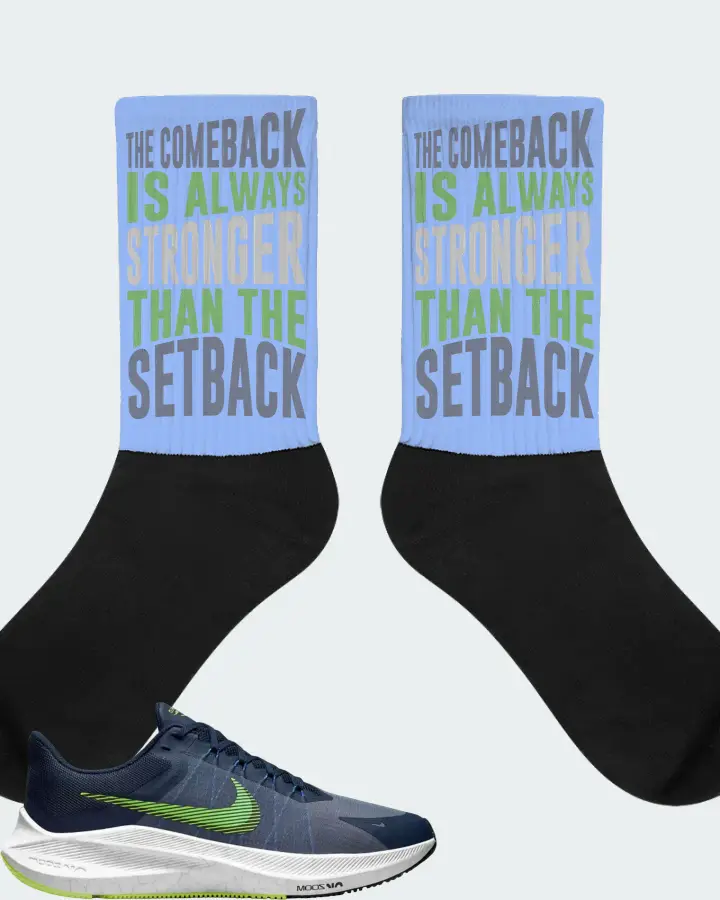 Nike Zoom Winflo 8 Sneaker Matching Carolina Blue Socks - The Comeback