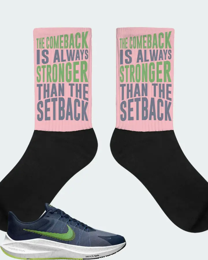 Nike Zoom Winflo 8 Sneaker Matching Pink Socks - The Comeback