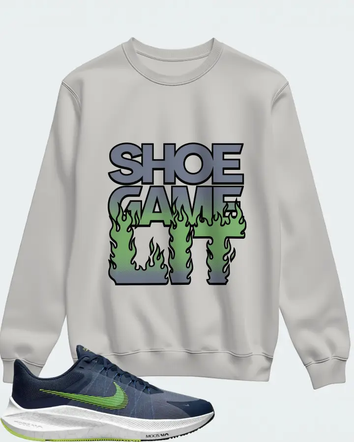 Nike Zoom Winflo 8 Sneaker Matching Grey Sweatshirt - Shoe Game Lit Refreshed
