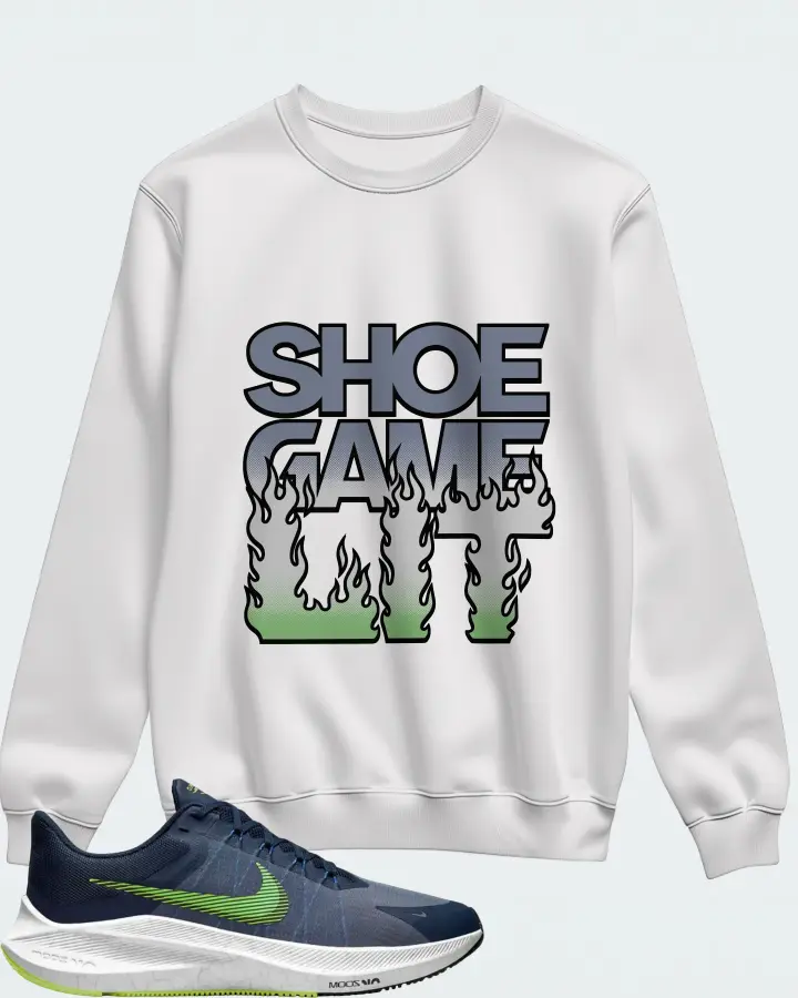 Nike Zoom Winflo 8 Sneaker Matching White Sweatshirt - Shoe Game Lit Refreshed