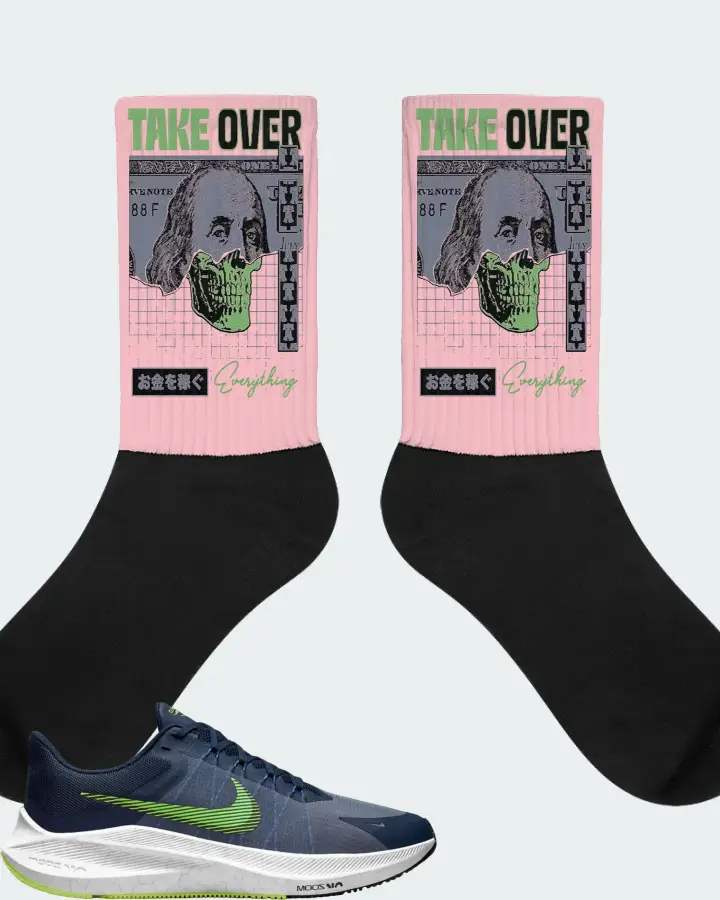 Nike Zoom Winflo 8 Sneaker Matching Pink Socks - Take Over