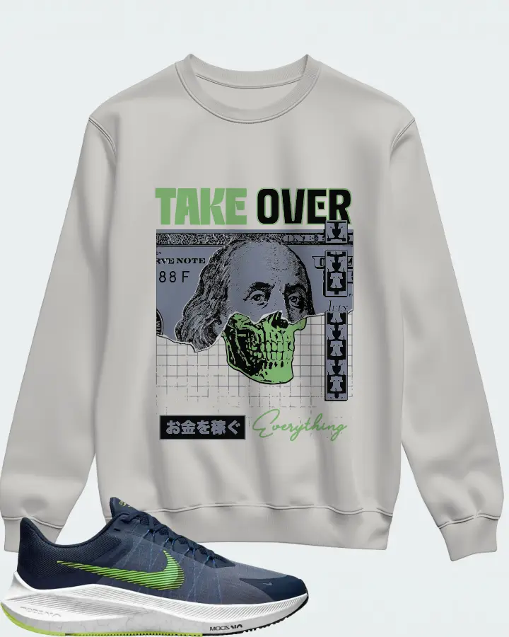 Nike Zoom Winflo 8 Sneaker Matching Grey Sweatshirt - Take Over