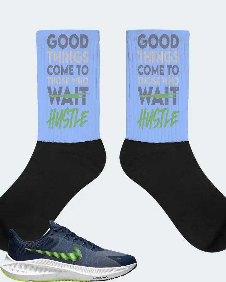 Nike Zoom Winflo 8 Sneaker Matching Carolina Blue Socks - Good Things Come