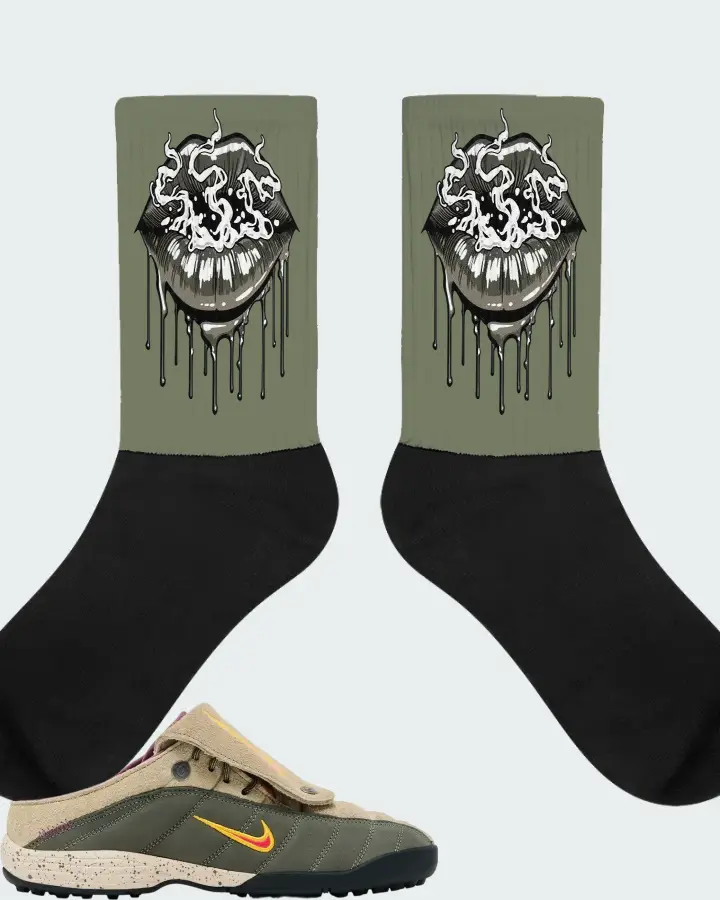 Kids Of Immigrants x Nike T-90 Mule Khaki University Gold Matching Socks
