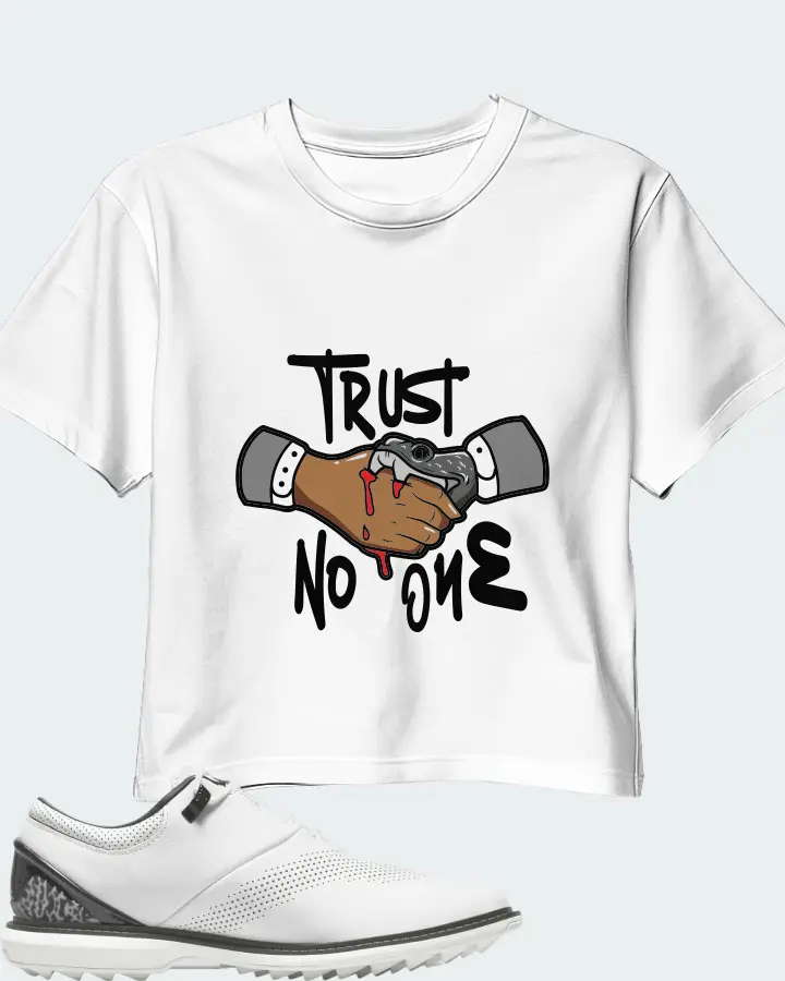 Jordan ADG 4 Golf Sneaker Matching White Crop Top - Trust No One