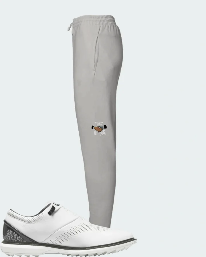 Jordan ADG 4 Golf Sneaker Matching Grey Joggers - Trust No One
