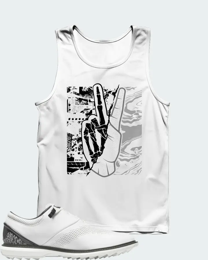 Jordan ADG 4 Golf Sneaker Matching White Tank Top - Peace of mind