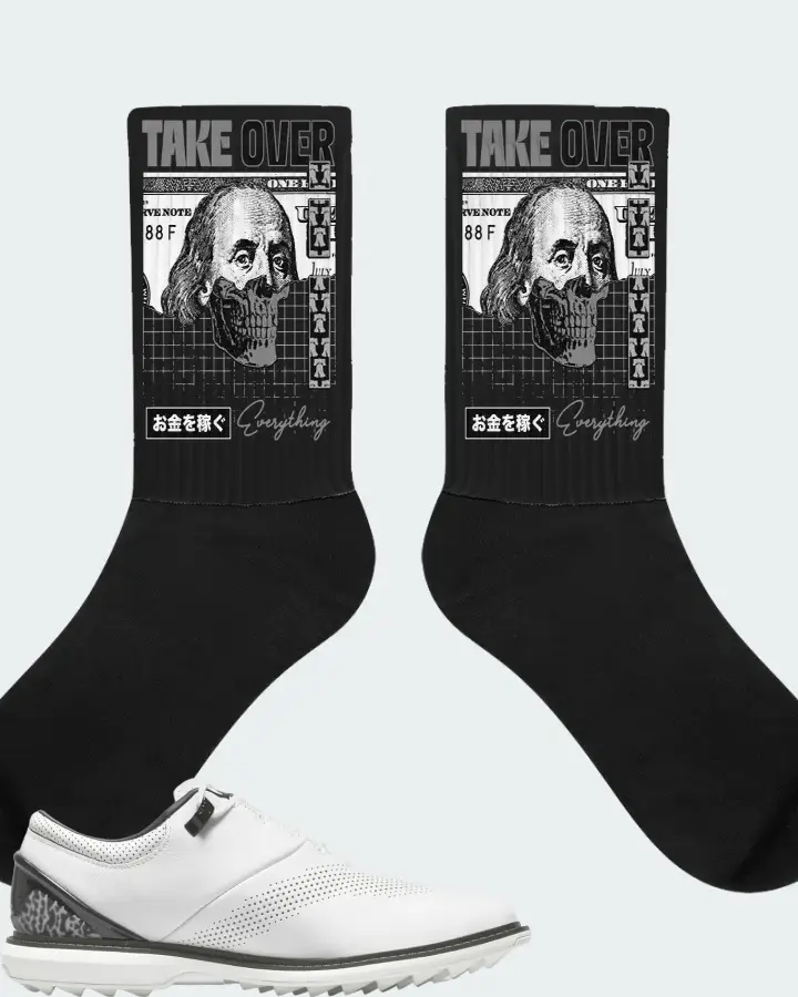 Jordan ADG 4 Golf Sneaker Matching Black Socks - Take Over