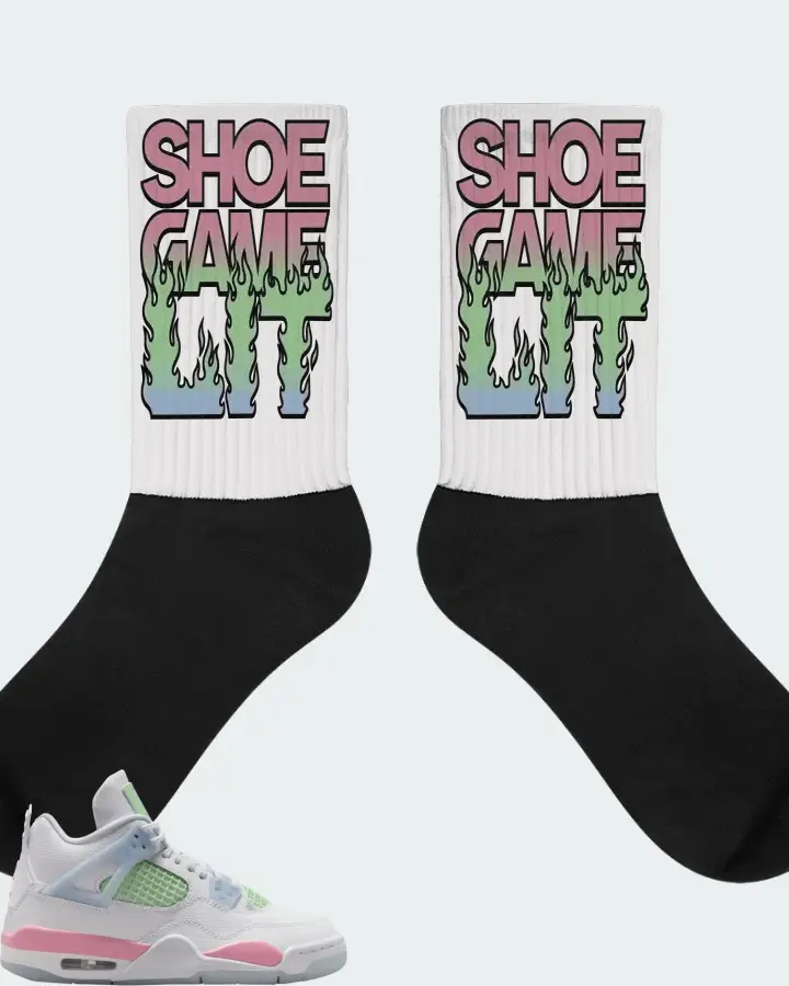 Jordan 4 Retro Valentine's Day (2026) Sneaker Matching White Socks - Shoe Game Lit Refreshed