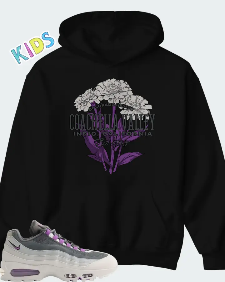 Nike Air Max 95 Big Bubble - Photo Dust Bright Violet Matching Kid's Hoodie