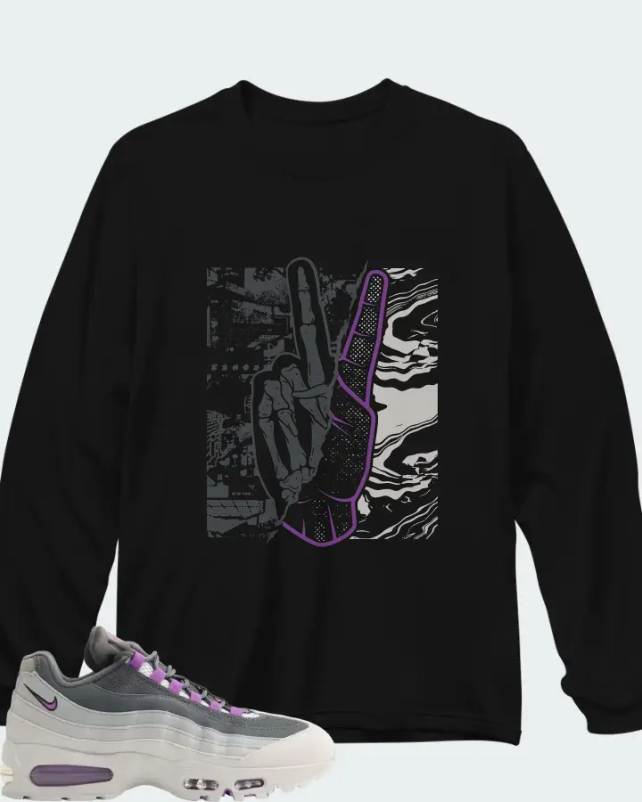 Nike Air Max 95 Big Bubble - Photo Dust Bright Violet Matching Long Sleeve T-Shirt