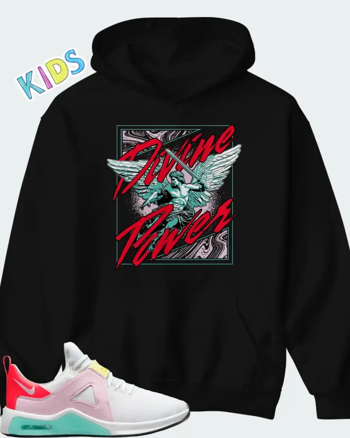 Nike Air Max Bella TR5 White Crimson Pink Foam Matching Kid's Hoodie