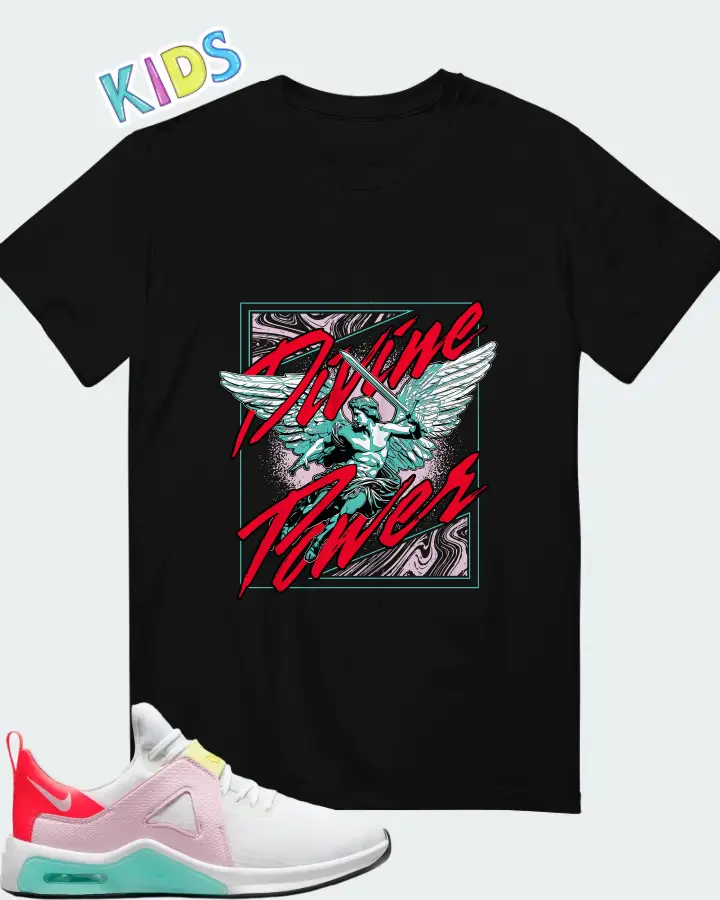 Nike Air Max Bella TR5 White Crimson Pink Foam Matching Kid's T-Shirt