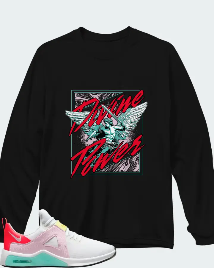 Nike Air Max Bella TR5 White Crimson Pink Foam Matching Long Sleeve T-Shirt