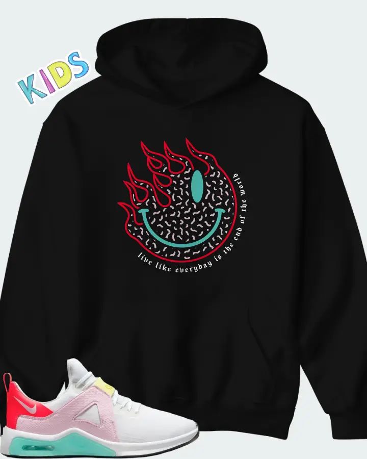 Nike Air Max Bella TR5 White Crimson Pink Foam Matching Kid's Hoodie