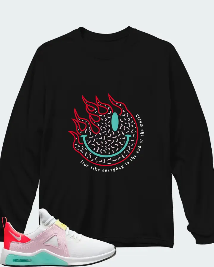 Nike Air Max Bella TR5 White Crimson Pink Foam Matching Long Sleeve T-Shirt