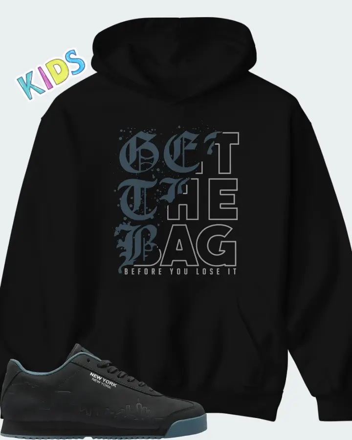 Puma Roma NYC Flagship - Black Grey Skies Skyline Matching Kid's Hoodie