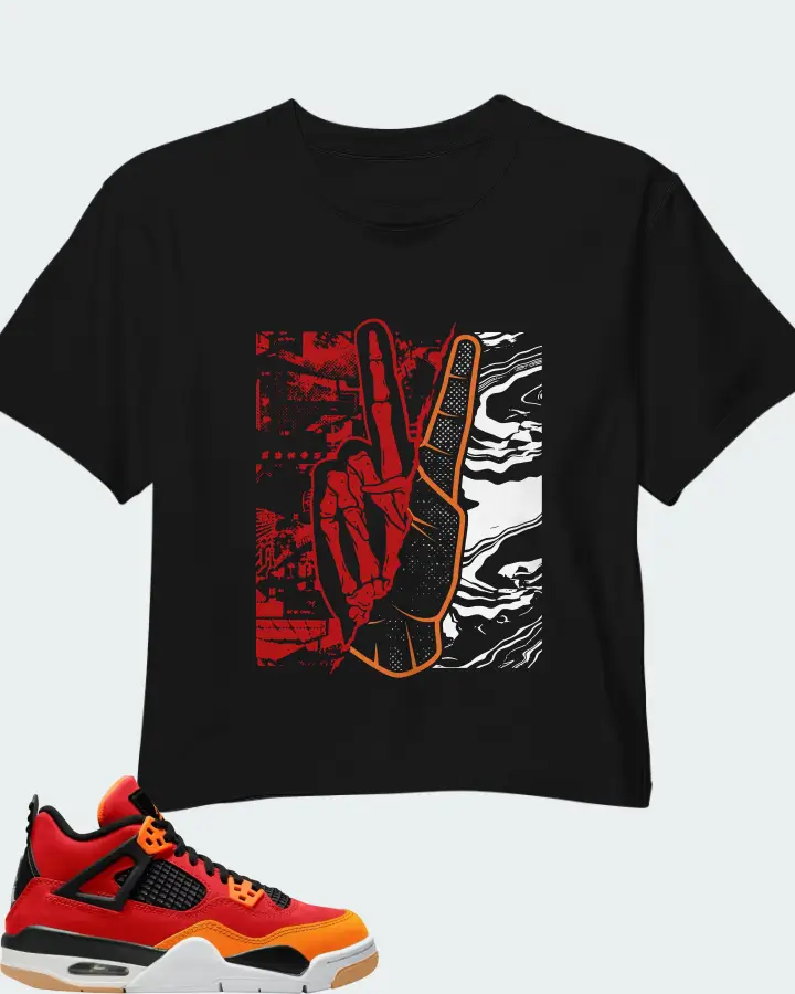 Air Jordan 4 Fire Red Starfish Matching Crop Top